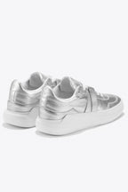 EVI G2 Magnétite – sneaker argentée Made in France, talon métallisé argent